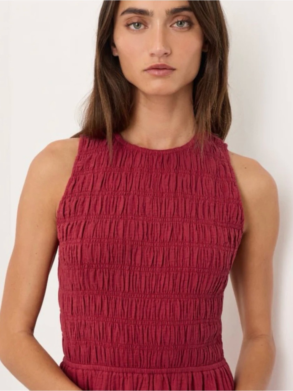 Sleeveless Smocked Maxi Dress in Poppi Red - Picture 4 of 10